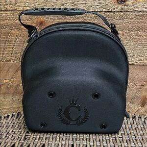 Baseball Hat Cap Travel Carrier Storage Hard Case with Handle Ventilated Black